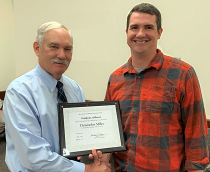 Christopher Miller (right), Agriculture